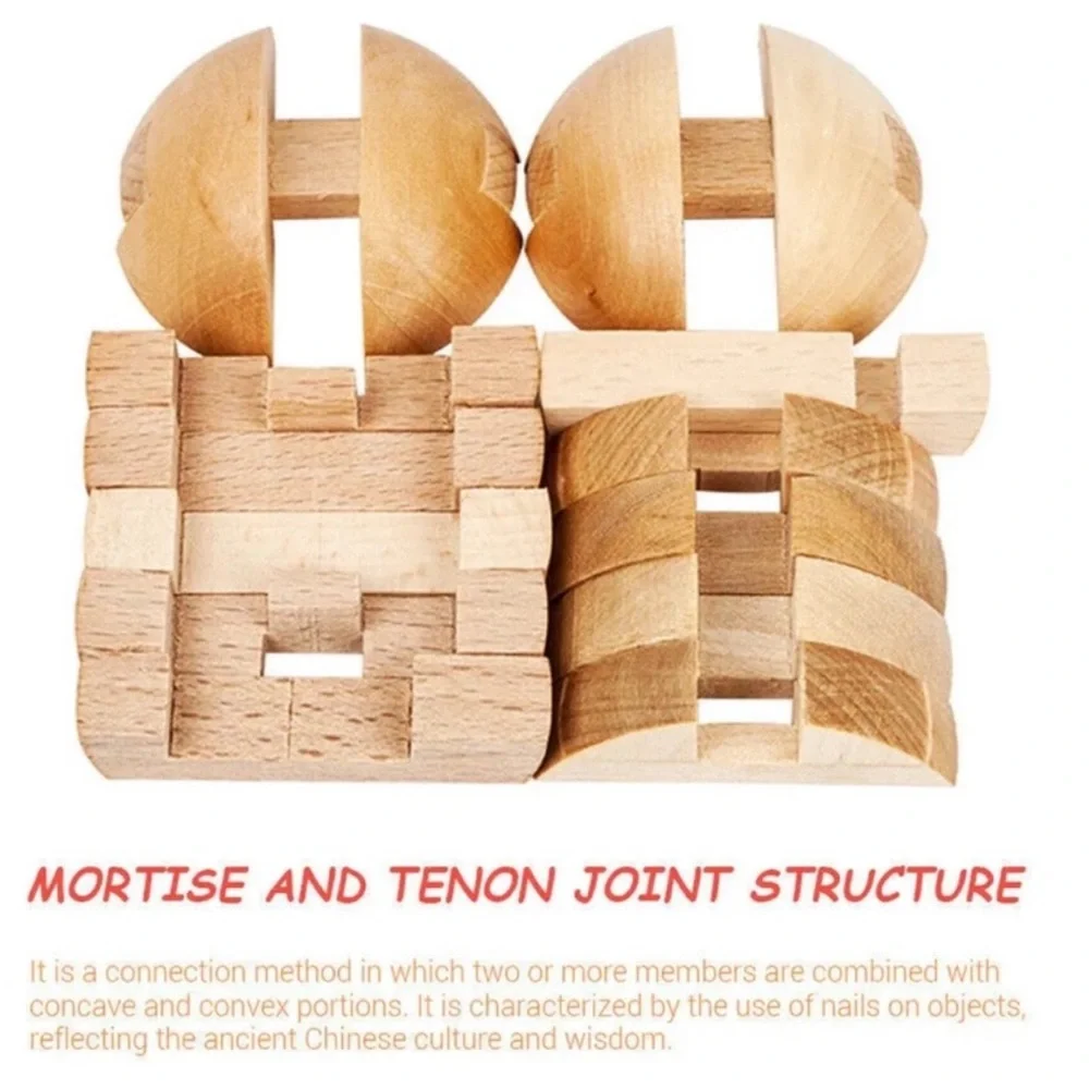 Vintage / Retro Magic Brain Teaser Wooden 3D Puzzle Ball Toy.